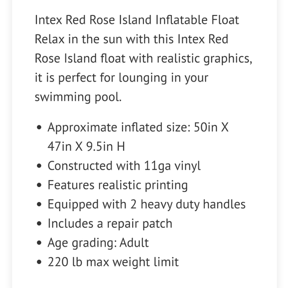One Left! 🔥Clearance Item 🔥 Intex Rose Float PRICE FIRM - Picture 6 of 8